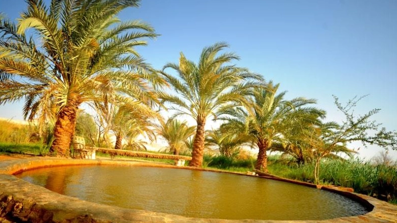 Traveler watching sunset over Bahariya Oasis dunes beside a jeep during a weekend trip with Heart Egypt Tours.