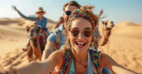 Female adventurers enjoying a safe desert tour in Egypt’s oases and dunes